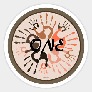 ONE - with handprints Sticker